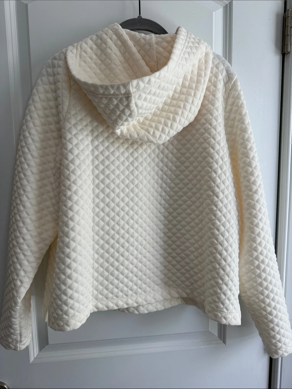 J. Crew  Women’s Cream Quilted Hooded Pullover